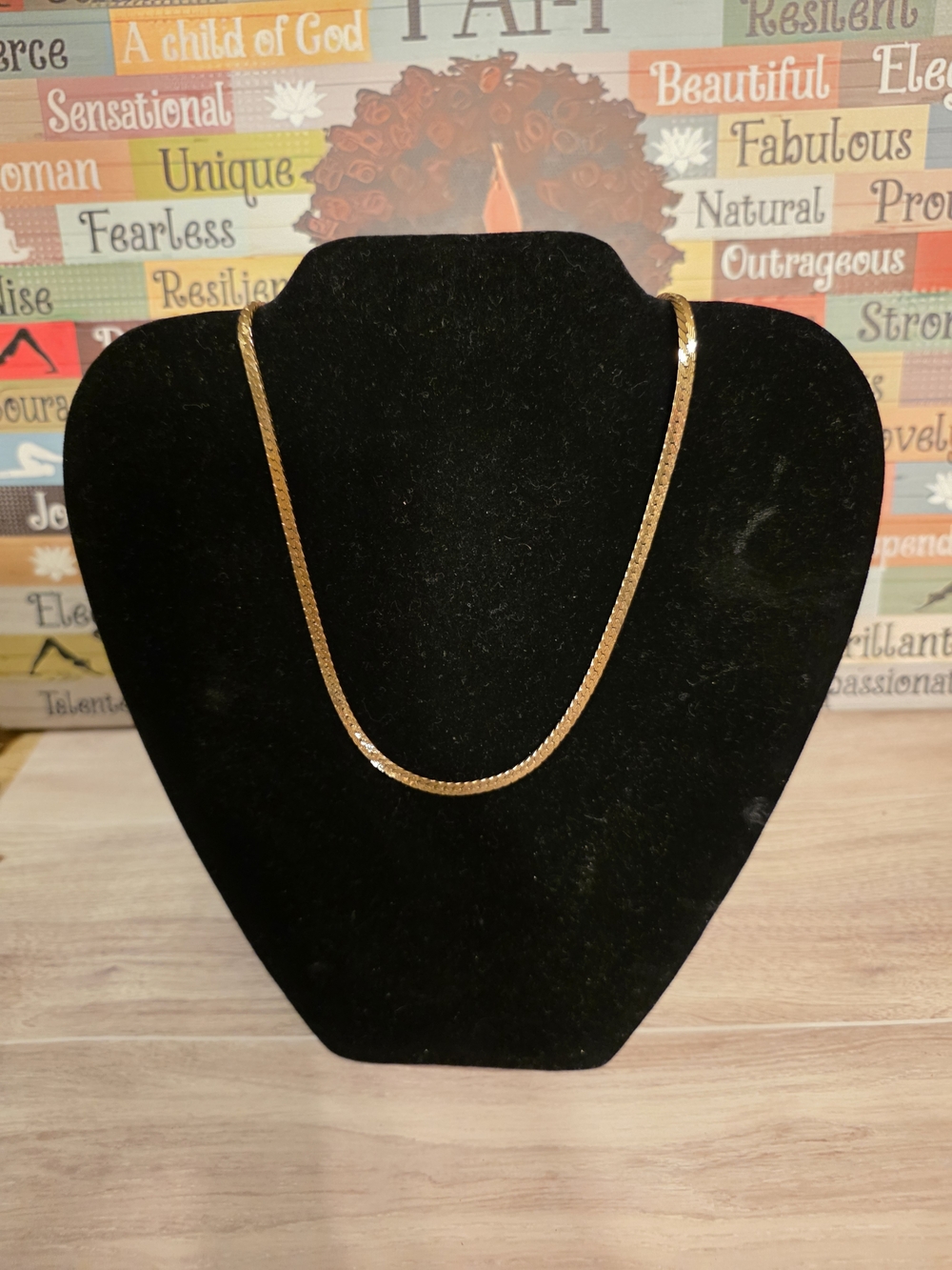 Monet's Gold Women's Herringbone Chain Necklace - Elegant Everyday Jewelry